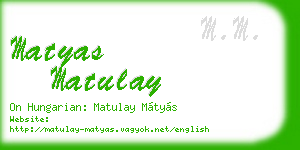 matyas matulay business card