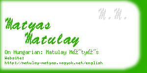 matyas matulay business card